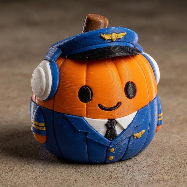 Aircraft Pilot Pumpkin Figurine