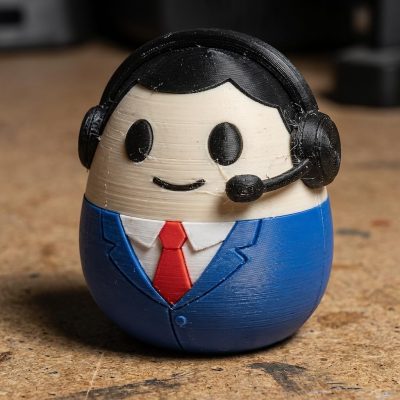 Sports Commentator Egg Collectible Figurine - Unique Desk Decor for Adults – 3D Printed in Canada