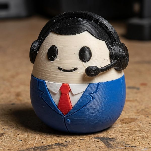 Sports Commentator Egg Figurine