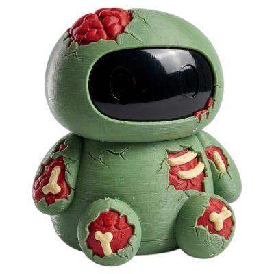 Gruesome Zombie Robot Collectible Figurine with Exposed Bones and Wounds - Horror Shelf Decor for Adults - 3D Printed in Canada