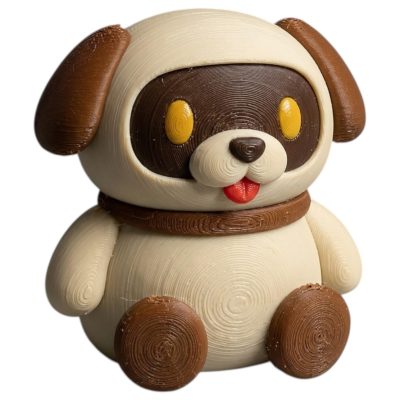 Happy Puppy Robot Collectible Figurine - Unique Desk Decor for Adults – 3D Printed in Canada