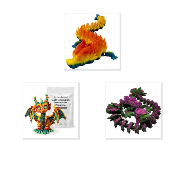 Dragon Variety Collectible Figurine Bundle of 3