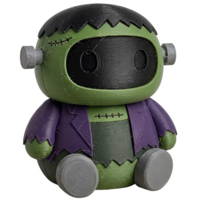 Classic Monster Robot Collectible Figurine with Bolts Stitches and Purple Jacket - Halloween Shelf Decor for Adults - 3D Printed in Canada