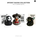 Spooky Ducks Collectible Figurine Bundle of 3 - Grim Reaper, Skeleton Mariachi, Medusa - Eerie & Fun Adult Desk Decor - 3D Printed in Canada
