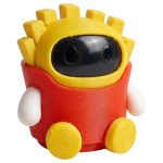 French Fry Robot Collectible Figurine in Red Box with Golden Fries - Engaging Kitchen Shelf Decor for Food Lovers - 3D Printed in Canada