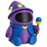 Sorceress Robot Collectible Figurine - Mystical Purple Mech with Wizard Hat and Staff Desk Decor for Adults - 3D Printed in Canada