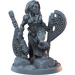 Demonkin Sorceress Collectible Figurine - Detailed Fantasy Warrior with Axes for Shelf Decor and Unique Gift - 3D Printed in Canada