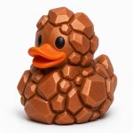 Copper Nugget Duck Collectible Figurine - Metallic Rockhound Desk Decor Gift for Adults – 3D Printed in Canada
