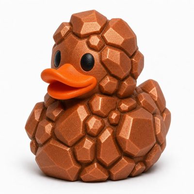Copper Nugget Duck Collectible Figurine - Metallic Rockhound Desk Decor Gift for Adults – 3D Printed in Canada