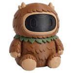 Sasquatch Bigfoot Robot Collectible Figurine with Shaggy Brown Fur and Leaf Necklace - Cryptid Desk Decor for Adults - 3D Printed in Canada