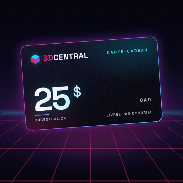 Carte-cadeau 3DCentral — 25 $
