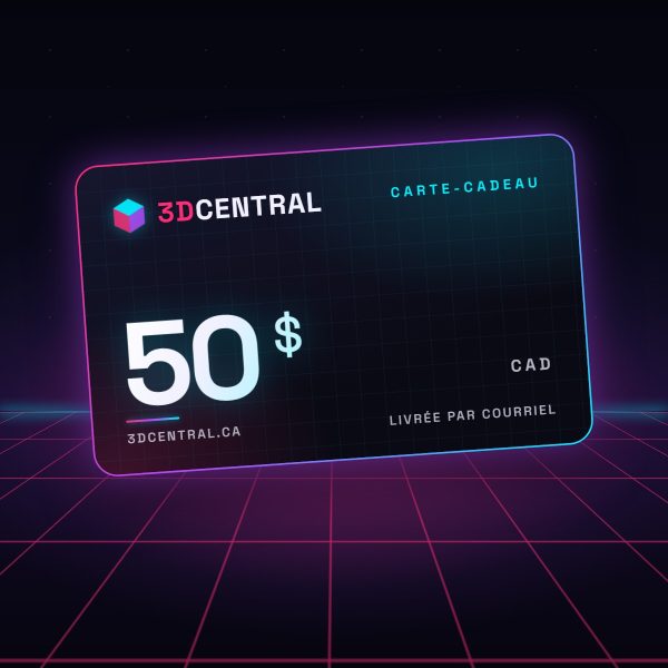 Carte-cadeau 3DCentral — 50 $