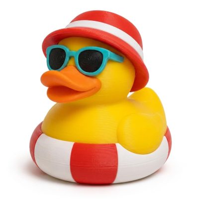 Beach Vacationer Duck Collectible Figurine - Unique Desk Decor for Adults – 3D Printed in Canada — 3D Printed Ducks by 3DCentral