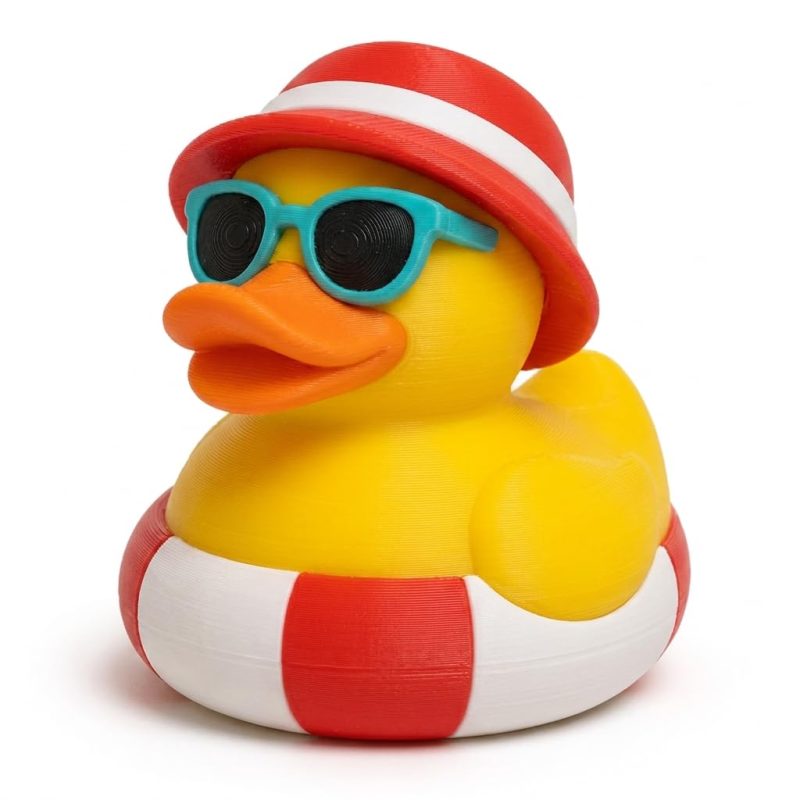 Beach Vacationer Duck Collectible Figurine - Unique Desk Decor for Adults – 3D Printed in Canada