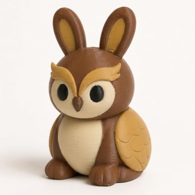 Owl Bunny Collectible Figurine - Unique Desk Decor for Adults – 3D Printed in Canada — 3D Printed Bunnies by 3DCentral