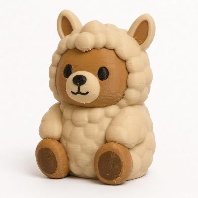 Fluffy Llama Teddy Bear Cub Collectible Figurine - Adorable Desk Decor for Adults – 3D Printed in Canada — 3D Printed Bears by 3DCentral