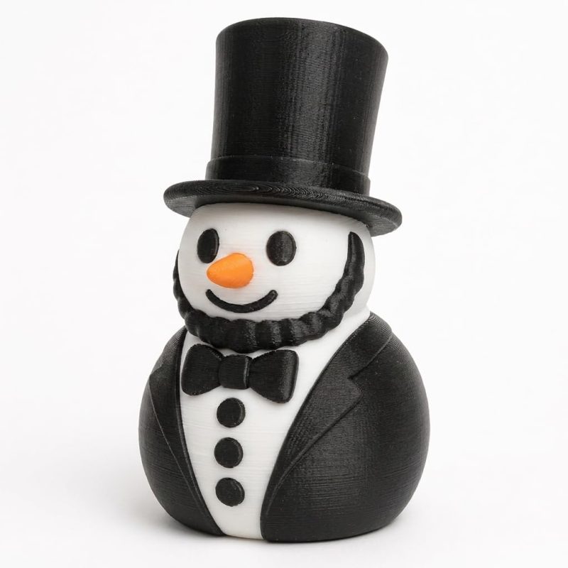 Abraham Lincoln Snowman Collectible Figurine - Unique Desk Decor for Adults – 3D Printed in Canada