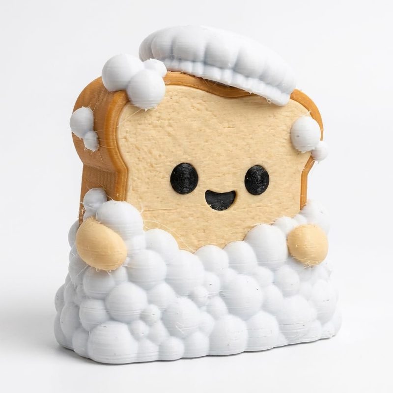 Bubble Bath Toast Collectible Figurine - Unique Desk Decor for Adults – 3D Printed in Canada