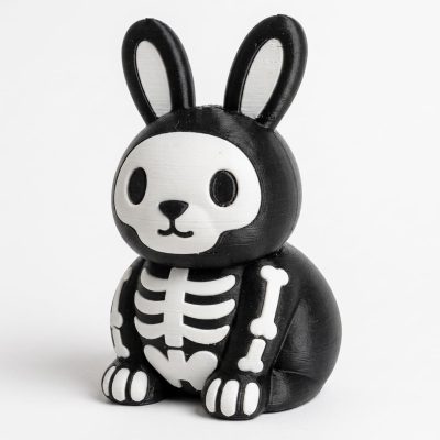 Skeleton Bunny Collectible Figurine - Unique Desk Decor for Adults – 3D Printed in Canada — 3D Printed Bunnies by 3DCentral