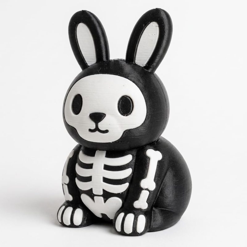 Skeleton Bunny Collectible Figurine - Unique Desk Decor for Adults – 3D Printed in Canada