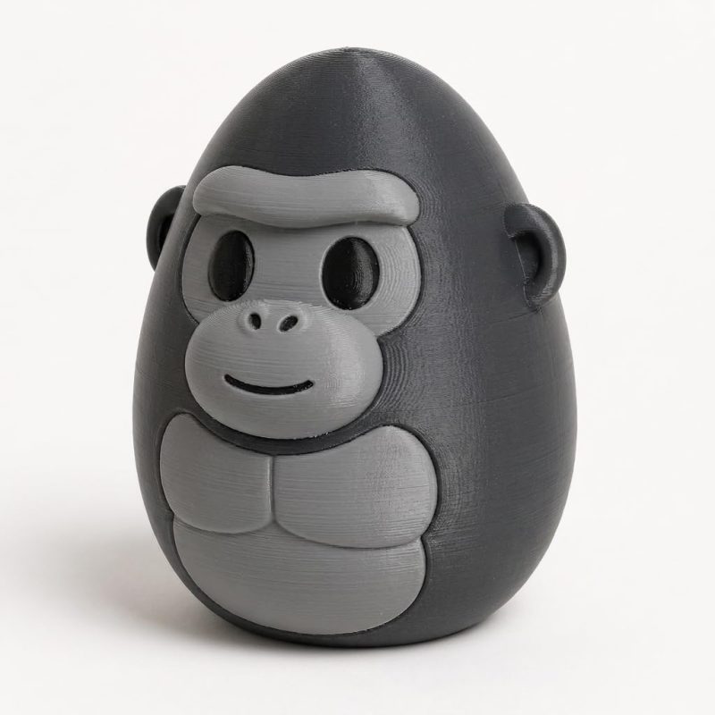 Gorilla Egg Collectible Figurine - Unique Desk Decor for Adults – 3D Printed in Canada