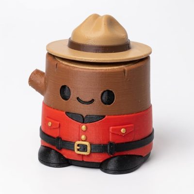 Canadian Mountie Tree Stump Collectible Figurine - Unique Desk Decor for Adults – 3D Printed in Canada — 3D Printed Figurines by 3DCentral
