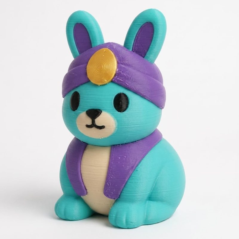 Genie Bunny Collectible Figurine - Unique Desk Decor for Adults – 3D Printed in Canada