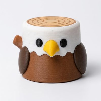 Bald Eagle Tree Stump Collectible Figurine - Unique Desk Decor for Adults – 3D Printed in Canada — 3D Printed Figurines by 3DCentral