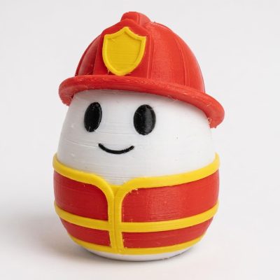 Firefighter Eggling Collectible Figurine - Unique Desk Decor for Adults – 3D Printed in Canada — 3D Printed Figurines by 3DCentral