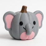 Pumpkin Elephant Collectible Figurine - Unique Desk Decor for Adults – 3D Printed in Canada