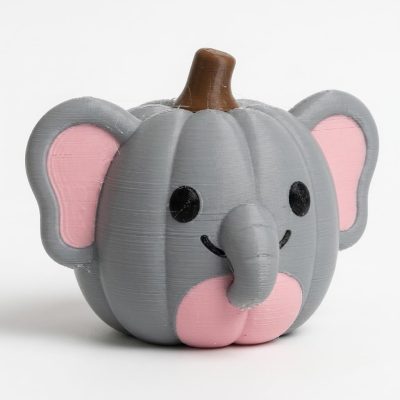 Pumpkin Elephant Collectible Figurine - Unique Desk Decor for Adults – 3D Printed in Canada — 3D Printed Seasonal by 3DCentral