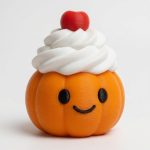 Whipped Cream Pumpkin Collectible Figurine - Unique Desk Decor for Adults – 3D Printed in Canada