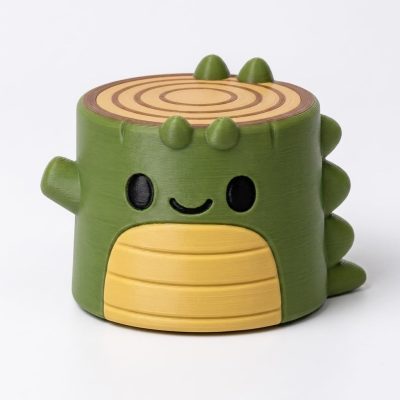 Alligator Tree Stump Collectible Figurine - Unique Desk Decor for Adults – 3D Printed in Canada — 3D Printed Figurines by 3DCentral
