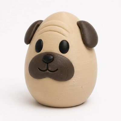 Pug Egg Collectible Figurine - Unique Desk Decor for Adults – 3D Printed in Canada — 3D Printed Figurines by 3DCentral