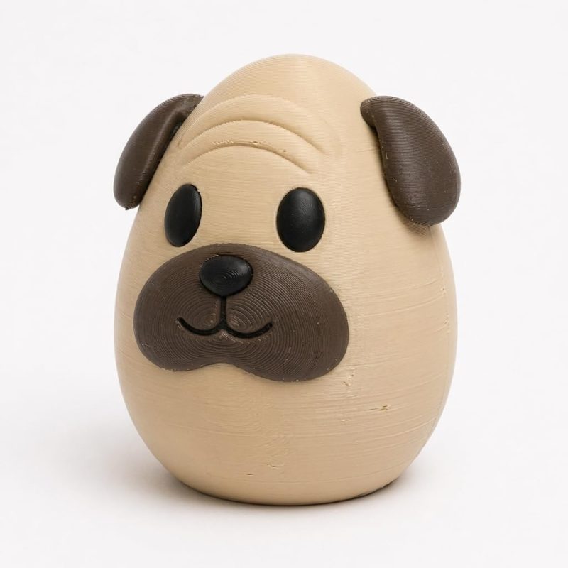 Pug Egg Collectible Figurine - Unique Desk Decor for Adults – 3D Printed in Canada