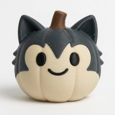 Lykoi Cat Pumpkin Collectible Figurine - Unique Desk Decor for Adults – 3D Printed in Canada — 3D Printed Cats by 3DCentral