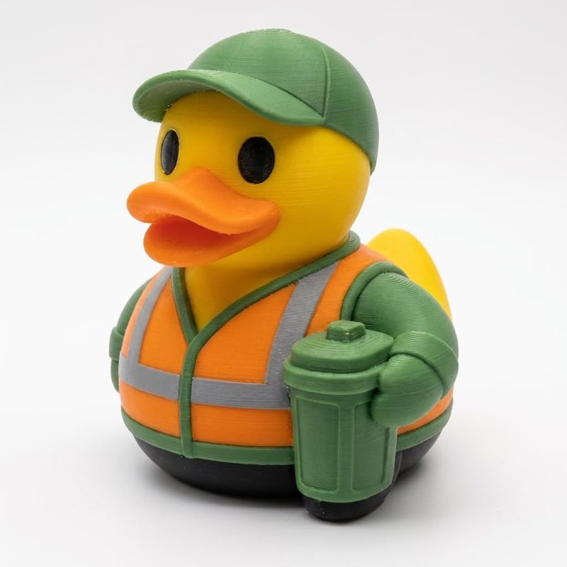 Sanitation Duck Collectible Figurine - Unique Desk Decor for Adults – 3D Printed in Canada
