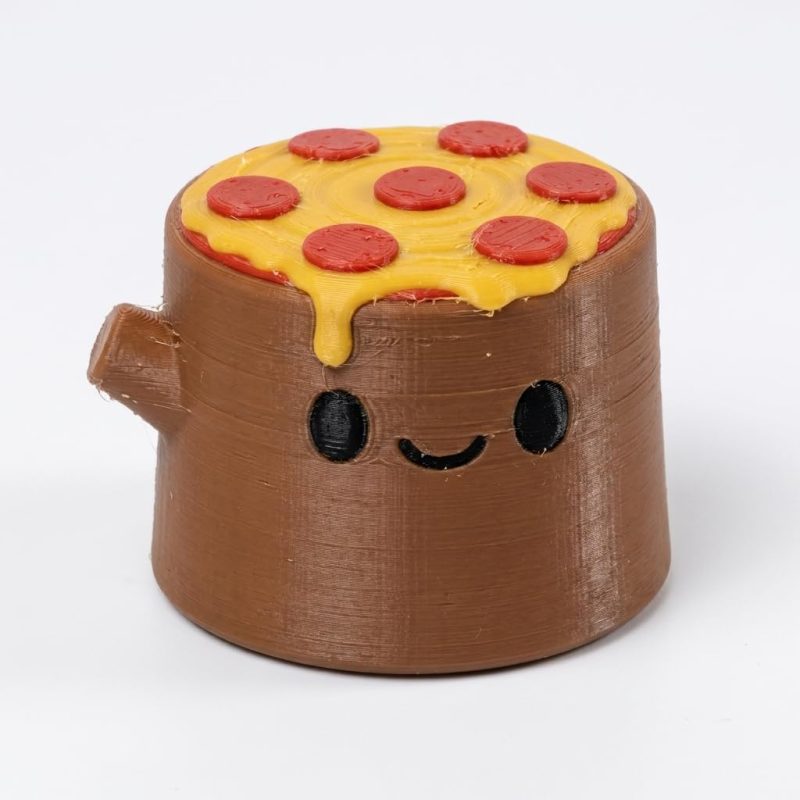 Pizza Tree Stump Collectible Figurine - Unique Desk Decor for Adults – 3D Printed in Canada