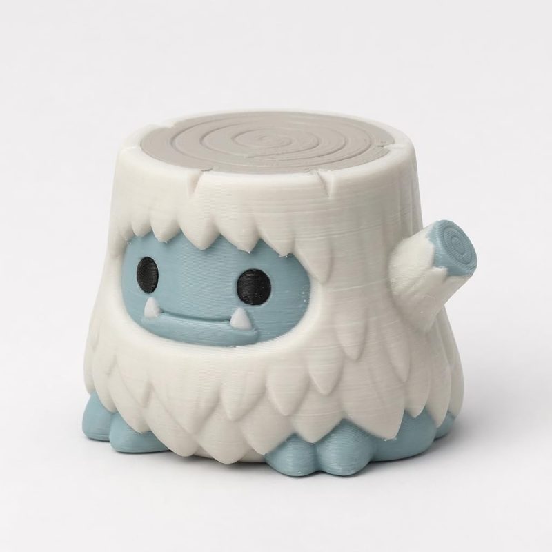 Abominable Snowman Tree Stump Collectible Figurine - Unique Shelf Decor for Adults – 3D Printed in Canada