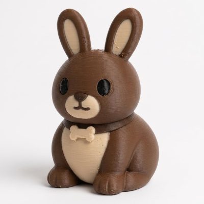 Chocolate Labrador Bunny Collectible Figurine - Unique Desk Decor for Adults – 3D Printed in Canada — 3D Printed Bunnies by 3DCentral