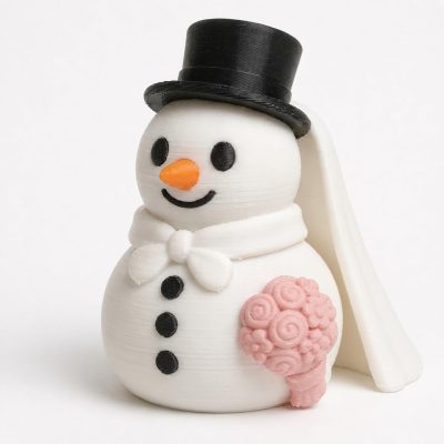 Bride Snowman Collectible Figurine - Unique Desk Decor for Adults – 3D Printed in Canada — 3D Printed Figurines by 3DCentral