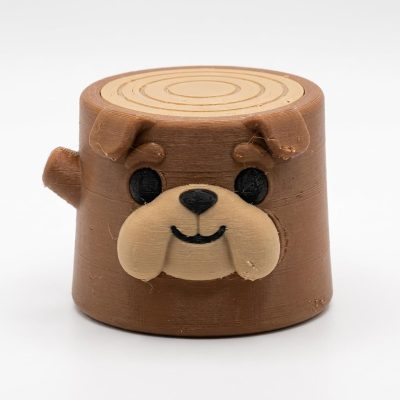 Bulldog Tree Stump Collectible Figurine - Unique Desk Decor for Adults – 3D Printed in Canada — 3D Printed Dogs by 3DCentral