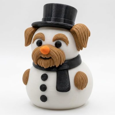 Yorkshire Terrier Snowman Collectible Figurine - Unique Desk Decor for Adults – 3D Printed in Canada — 3D Printed Figurines by 3DCentral