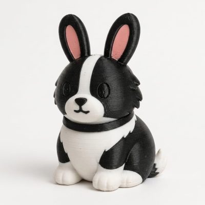 Border Collie Bunny Collectible Figurine - Unique Desk Decor for Adults – 3D Printed in Canada — 3D Printed Bunnies by 3DCentral