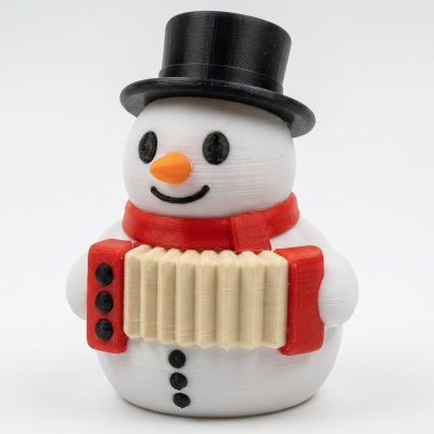 Accordion Snowman Collectible Figurine - Unique Desk Decor for Adults – 3D Printed in Canada — 3D Printed Figurines by 3DCentral
