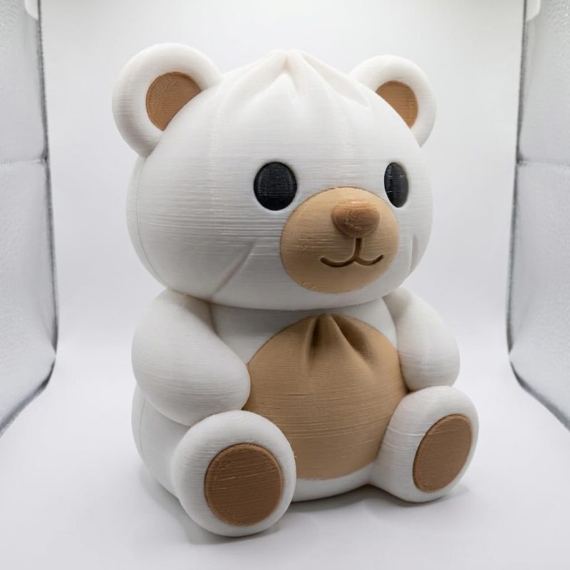 Dumpling Teddy Bear Cub Collectible Figurine - Unique Desk Decor for Adults – 3D Printed in Canada