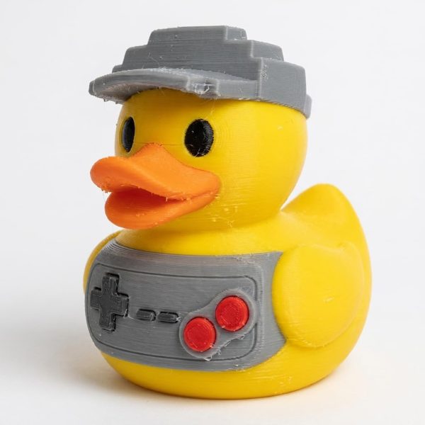 Retro Gamer Duck Collectible Figurine – Unique Desk Decor for Adults – 3D Printed in Canada