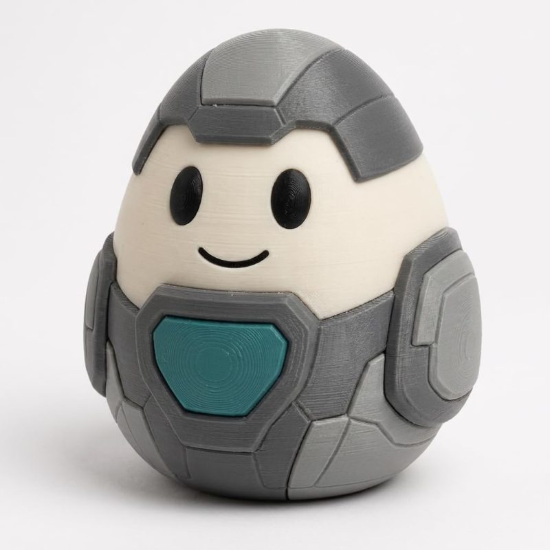 Mecha Egg Eggling Collectible Figurine - Unique Desk Decor for Adults – 3D Printed in Canada