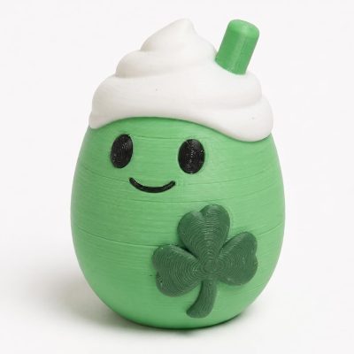 Shamrock Shake Eggling Collectible Figurine - Unique Desk Decor for Adults – 3D Printed in Canada — 3D Printed Figurines by 3DCentral
