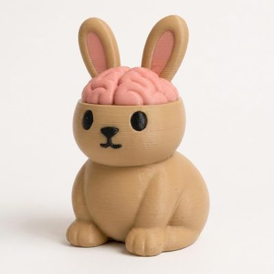 Brain Bunny Collectible Figurine - Unique Desk Decor for Adults – 3D Printed in Canada — 3D Printed Bunnies by 3DCentral